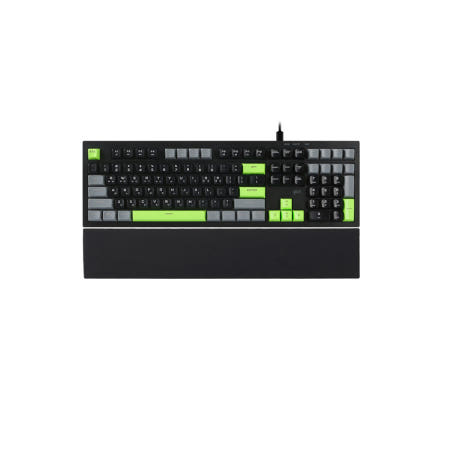 지클릭커 오피스프로 OSP108K 유선 키보드 실리콘 팜레스트 세트 Poker Green
