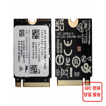 [해외]Western Digital WD SN740 M.2 2230 SSD 2TB NVMe PCIe Gen4 x4 Microsoft Surface Pro X 노트북 3 스팀 데크용