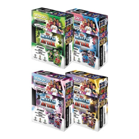 [해외]2025/26 UEFA 오피셜 챔피언스리그 Topps 매치어텍 트레이딩 축구카드 미니 틴 4팩 세트