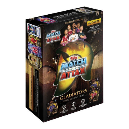 [해외]2025/26 UEFA 오피셜 챔피언스리그 Topps 매치어텍 트레이딩 축구카드 메가 틴 스파르탄 45카드