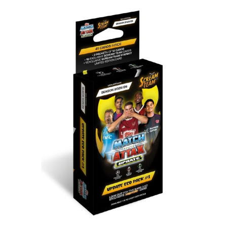 [해외]2025/26 UEFA 오피셜 챔피언스리그 Topps 매치어텍 트레이딩 축구카드 업데이트 에코 팩 41카드