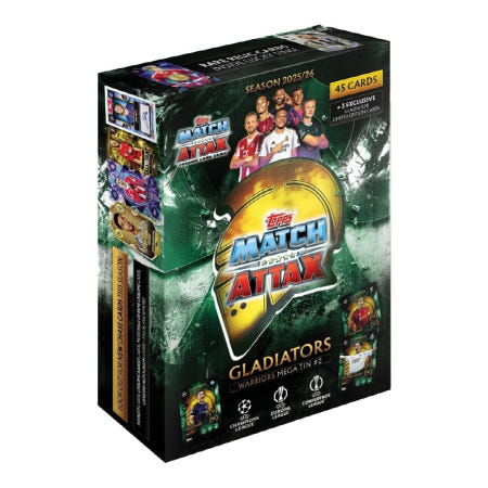 [해외]2025/26 UEFA 오피셜 챔피언스리그 Topps 매치어텍 트레이딩 축구카드 메가 틴 워리어스 45카드