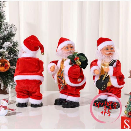 [해외]크리스마스 크리스마스 전기 산타 클로스 플레이 색소폰 드럼 연주 기타 뮤지컬 힙 댄스 인형 장식품 파티 어린이 선물