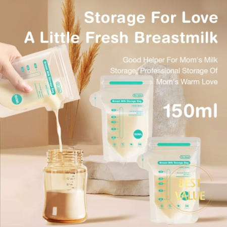 Dr.isla 100Pcs 150ML 모유 보관 가방 일회용 소용량 냉동 BPA 무료 안전한 먹이