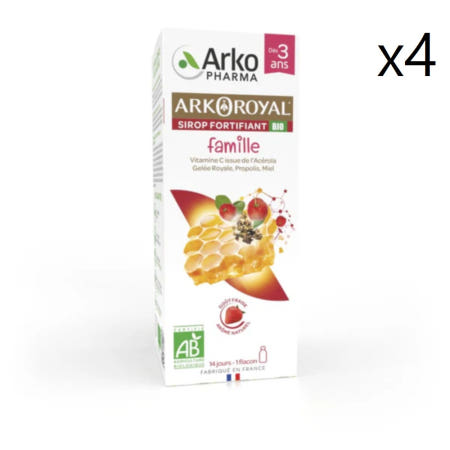 [arkopharma][해외]아코파마 아코로얄 오가닉 패밀리 로얄젤리 포티파잉 프로폴리스 시럽 140ml x 4병