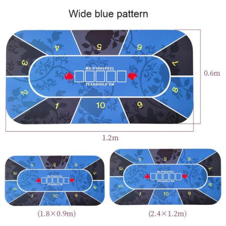 텍사스 블랙 잭 고무 포커 테이블 매트 식탁보   성인용 가족 보드 게임 사각형 칩 180x90cm
