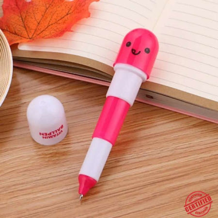 귀여운 개폐식 볼펜 알약 학교 사무실 용품 창의적인 문구 무료 소설 선물 텔레스코픽 재미있는 1