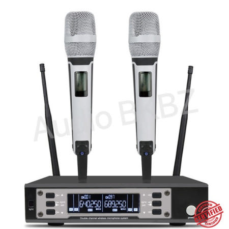 EW135G4 직업 무선 마이크 시스템 UHF 듀얼 채널 동적 장거리 성능 가라오케 금속 핸드