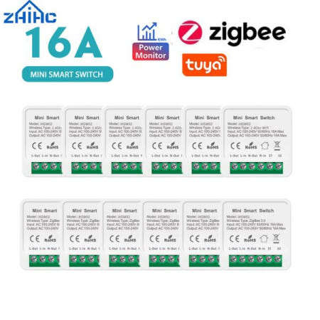 에너지 가 포함된 16A Tuya ZigBee 스마트 스위치  차단기 라이프  Alexa Google Home Yandex 함께 합니다.