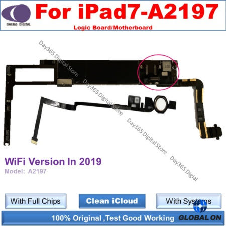 IPad 7 로직 보드 용 iCloud 무료 잠금 해제 마더 A2197 WiFi 셀룰러 풀 칩이 있는 전체 시스템 포함 년