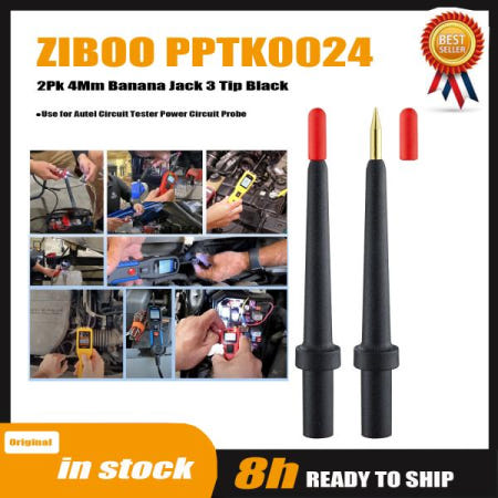 ZIBOO - 2Pk 4Mm 바나나 잭 3 팁 검정색(PPTK0024) Autel 회로 테스터 전원 프로브에 사용