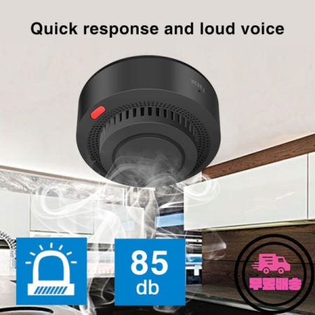 Tuya 스마트 WiFi 연기 감지기 홈 85dB 실시간 모니터링 원격 알람 앱 제어는 Alexa와 함께 작동합니다.