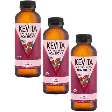 [해외]KeVita 마스터브루 콤부차 타트 체리 프로바이오틱스 450ml 3개 미국직구 팬트리 겨울음료 달달구리