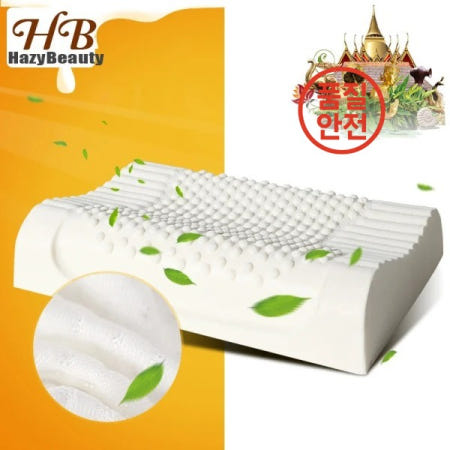 태국 천연 라텍스 침대 경추 베개 건강 관리 목을위한 정형 Dunlopillo 폼 Sleeping Almohada