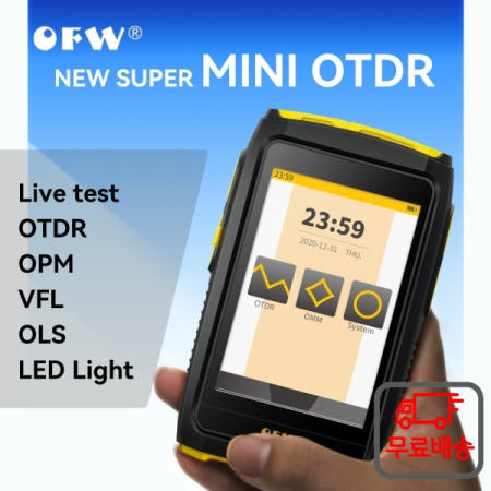 OFW MINi OTDR 활성 섬유 라이브 테스트 1550nm 20dB 반사계 터치 스크린 VFL OLS OPM FWT-100