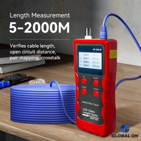 [해외]노야파 네트워크 케이블 테스터 RJ45 BNC 트래커 NF-868 길이 측정 결함 거리