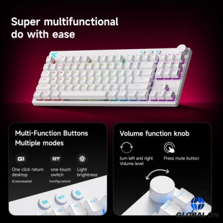 MCHOSE 믹스 87 마그네틱 축 케이블 E-스포츠 기계식 키보드 8K+256K 0.08ms 맞춤형 게임 마운트 타이산 GT