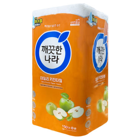 깨끗한나라 데일리 키친타올 150매 8롤, 키친타월
