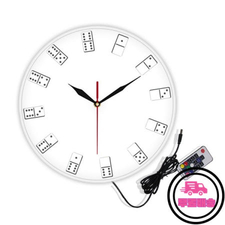 중국 도미노 주사위에서 영감을 받은 벽시계 파이 고 게임 예술 카지노 재미있는 집 장식 도박 세트 무소음 스윕