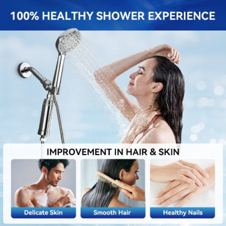 Wheelton 스파 목욕 염소 제거 정수기 샤워 여과 연수 추가 카트리지 3 개 부착