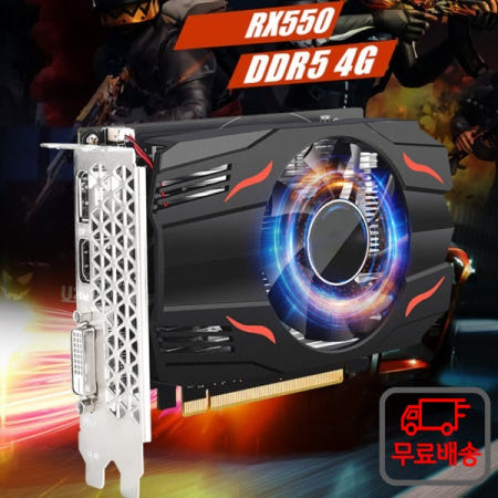 데스크탑 PC 그래픽 카드 PCI-E3.08X DDR5 4GB 비디오 128 비트 컴퓨터 + DV1 HDMI 호환 RX550 GT730