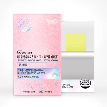 딥씨 리포좀 글루타치온 맥스 90 + 리포좀 비타민C 375mg 30매 구강용해 필름