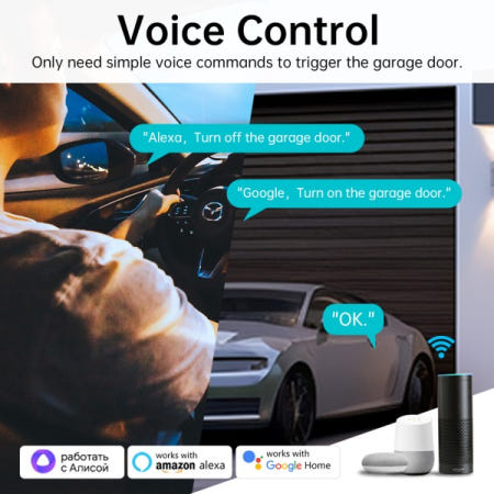 [해외]Tuya WiFi 차고 문 오프너 컨트롤러 스마트 자동 스위치 APP 원격 제어 Alexa Google 홈 Yandex