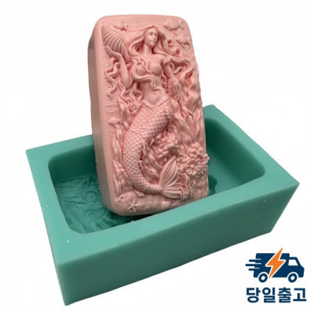 부드러운 실리콘 인어 디자인 비누 금형 바 만들기 초콜릿 케이크 수지 공예 아로마 테라피 석고