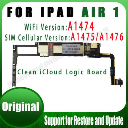iPad Air 1 마더보드용 무료 iCloud A1474/A1475 또는 5 로직 Wifi 및 SIM 셀룰러 버전