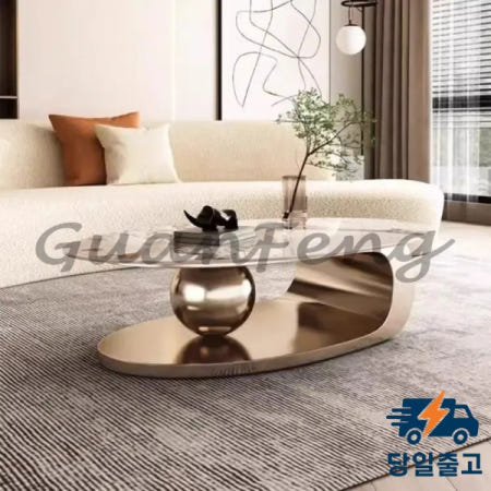 북유럽 미니멀리스트 타원형 록 플레이트 커피 테이블 온라인 인기 제품