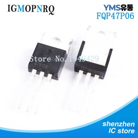 [해외]10PCS FQP47P06 TO-220 MOSFET 60V P 채널 새로운 원본 무료  빠른