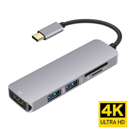 맥북용 USBC to HDMI 호환 3.0 SD TF 카드 슬롯 4K 1080P 디스플레이 비디오 출력 C타입 허브 어댑터