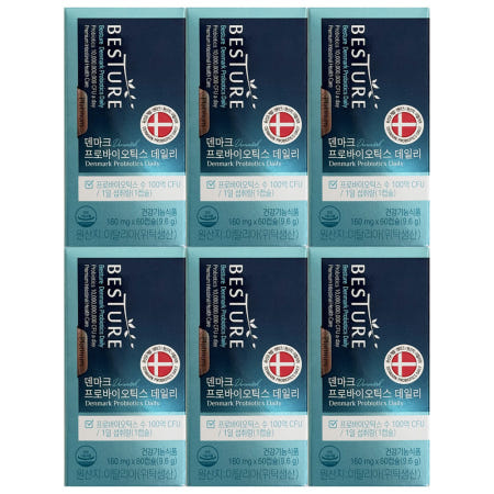 베스처 덴마크 프로바이오틱스 데일리 유산균 160mg x 60캡슐 6개 ( 소비기한 2026.12 )