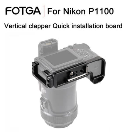 FOTGA 니콘 P1100 퀵 릴리즈 L 플레이트 브래킷 홀더 핸드 그립 디지털 카메라용 아르카 스위스 삼각대 헤드용)