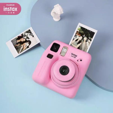 기존 Fujifilm Instax Mini SE 인스턴트 필름 카메라 자동 초점 손목 생일 크리스마스 옵션 인화지 선물