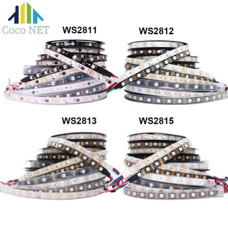 WS2811 RGB LED 스트립 5050 개별적으로 주소 지정이 가능한 30/60/144픽셀/Led/M 테이프 조명 IP30/65/67