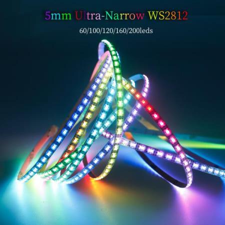 5mm WS2812 2020SMD RGBIC 60/100/120/160/200Leds/m LED 스트립 풀 컬러 개별적으로 주소 지정이 가능한 Led 조명 램프 DC5V