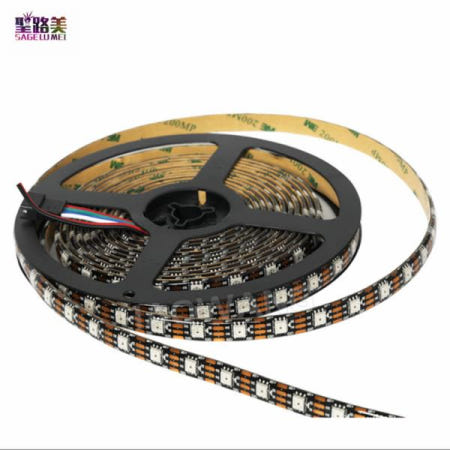 RGB LED 픽셀 스트립 라이트 개별 주소 지정 가능 듀얼 시그널 WS2815 DC12V (WS2812/WS2813) 1m 30/60/144 칩/m