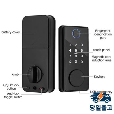 Tuya 스마트 우드 문짝 잠금 장치 비밀번호 지문 블루투스 전자 데드락 기계식 키 앱 디지털 볼트