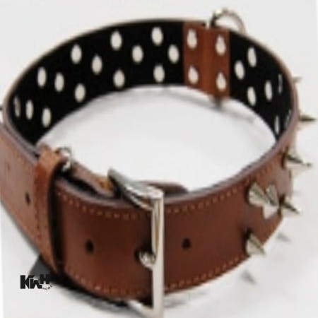 [동글컴퍼니협력]대형견 징가죽 목줄 35mm 다크브라운 개목줄