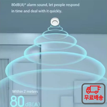 SIXWGH 투야 와이파이 스마트 천장 화재 경보 센서 OLED 실시간 알람 80dB 소리 앱 호환 가정용 안드로이드
