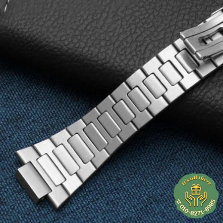 스테인리스강 시계 스트랩 팔찌 접이식 걸쇠가 있는 실버 금속 시계 밴드 파텍 필립 노틸러스 5711/5726 2513mm
