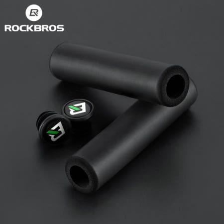 ROCKBROS 자전거 그립 실리콘 고무 충격 방지 스폰지 핸들 바 잠긴 MTB 도로 사이클링 액세서리