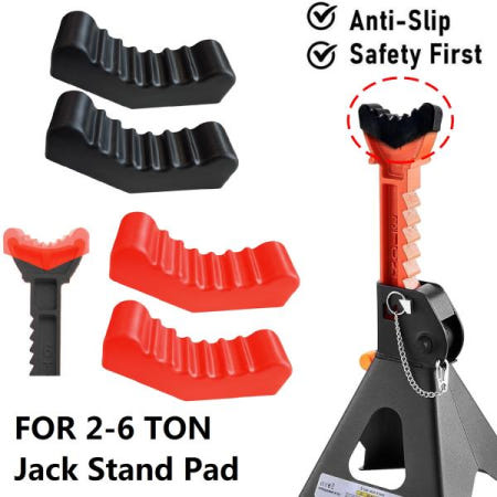 2개입 검정색 고무 슬롯형 잭 스탠드 패드 공용 3/6톤 자동차 리프트 어댑터 프레임 레일 핀치 수리 도구용