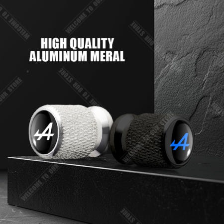 [해외]호환 자동차 CNC 알루미늄 알파인 A 이니시알 파리 엠블럼 (호주 클리오  세닉  메간  더스터용) 4개 타이어 밸브 에어 포트 스템 커버 캡