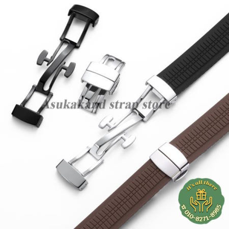 16mm 18mm 스테인리스 스틸 광택 시계 버클 파텍 필립 아쿠아넛 실리콘 5164A 5167A 5168A 메탈 폴딩 클라스프