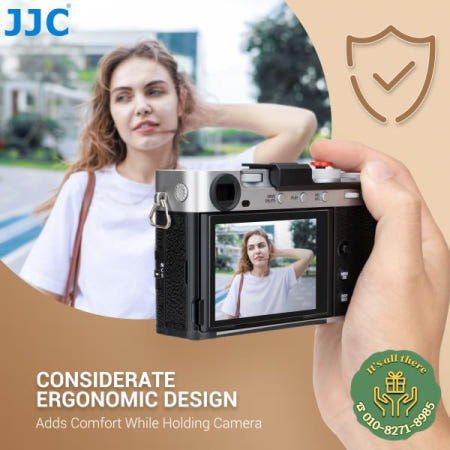 후지필름 X-E5 XE5 카메라용 JJC 썸 그립 (빨간색 셔터 버튼 핫슈 썸 레스트 포함) - 더 쉬운 조작을 위한 그립 서포트
