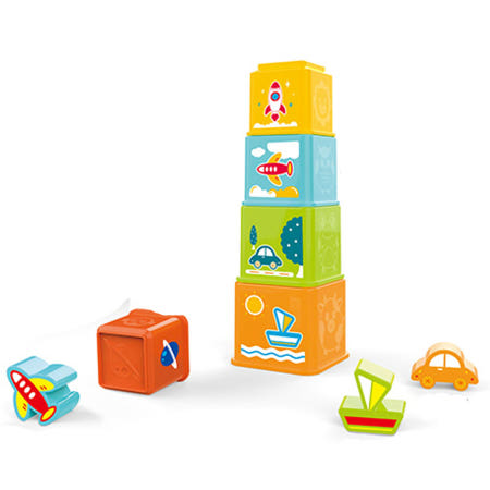 하늘썬별 파스텔 사각 컵쌓기 블록 놀이 8P huanhe0225