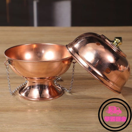 다기능 행잉 향 버너 레드 구리 각인 스투파 아로마 테라피 스토브 명상 연기 화로 제단 장식