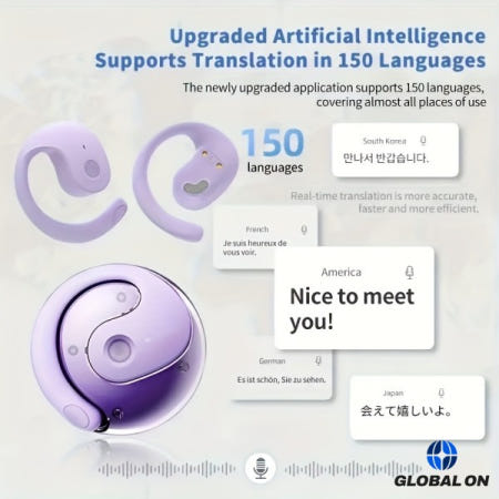 [해외]새로운 블루투스 헤드폰 AI 실시간 언어 번역 이어버드 144개 무선 여행 작업에 적합